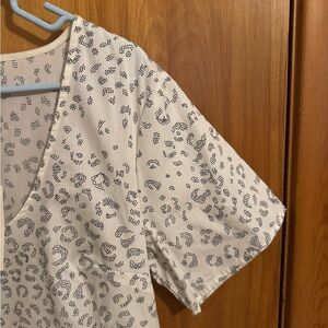 White and Black Patterned Dress